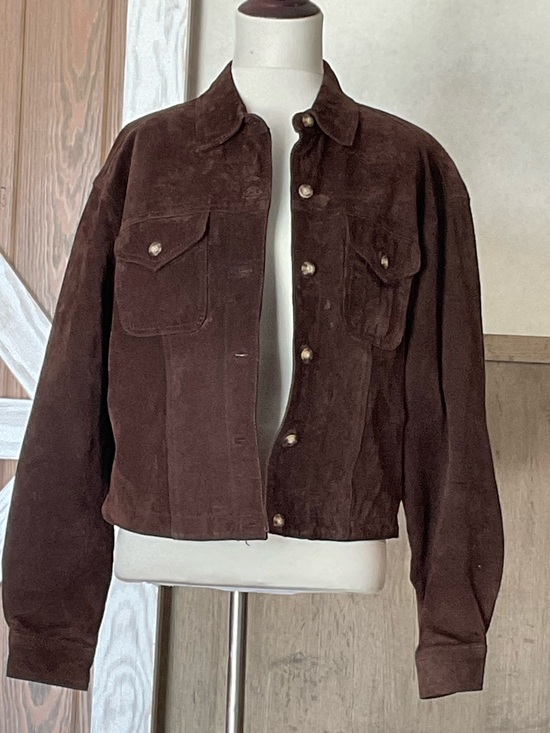 Liz Claiborne Jackets & Blazers - Liz Claiborne Dark Brown Suede Button Jacket. Button Front. Size 10. EUC